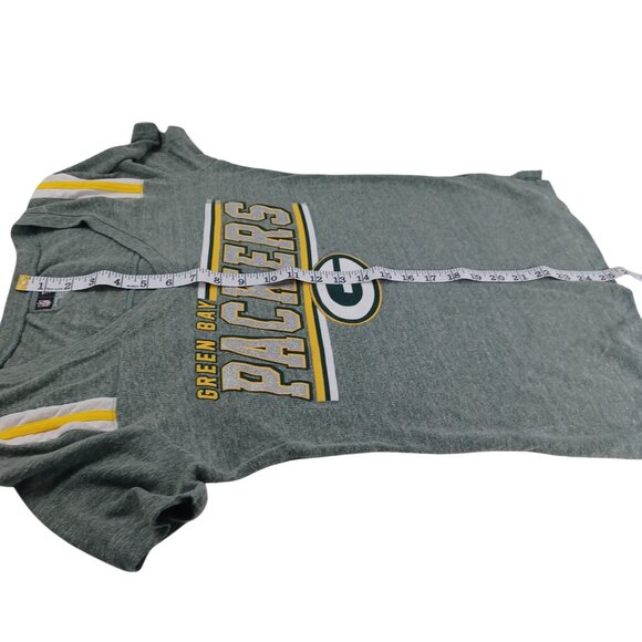 NFL Team Green Bay Packers Tee V-Neck Short Sleeve T-Shirt WM's Size M Soft Gray - Picture 6 of 9